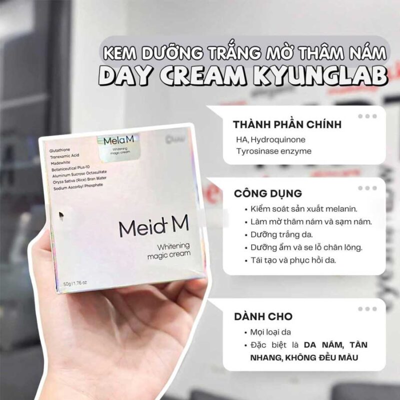 Kem Dưỡng Trắng Mờ Thâm Nám Tàn Nhang Mela M Hàn Quốc Hộp 50gr