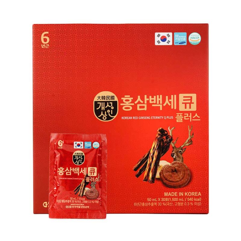 Nước Hồng Sâm Nhung Hươu Linh Chi Q Plus Nonghyup KGS Hộp 30 Gói x 50ml