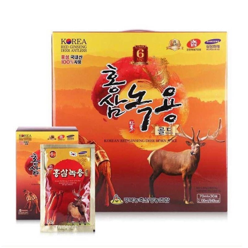 Nước Hồng Sâm Nhung Hươu Gyeongbuk Hàn Quốc Hộp 30 Gói x 70ml