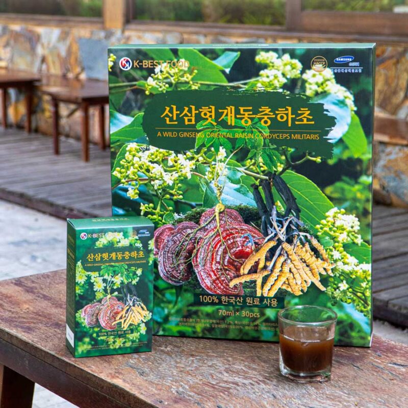 Nước Bổ Gan Giải Rượu Sâm Núi - Đông Trùng Hạ Thảo K-BEST FOOD (70ml*30 gói)