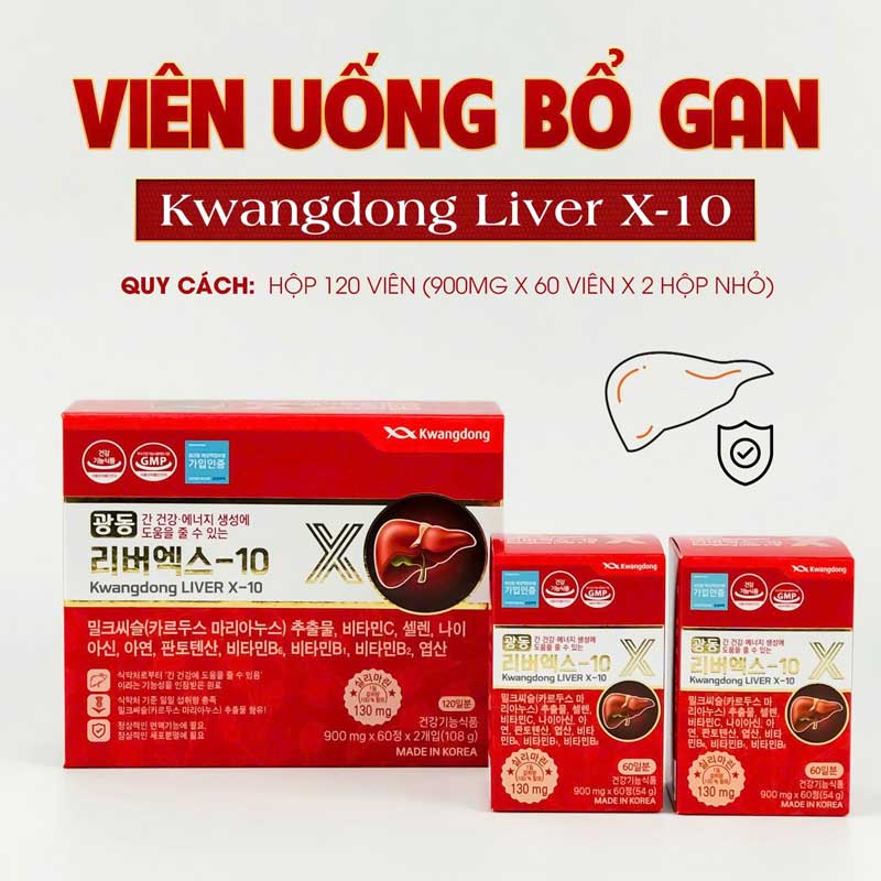 Viên uống bổ gan Kwangdong LiverX – 10 Hàn Quốc 120 viên